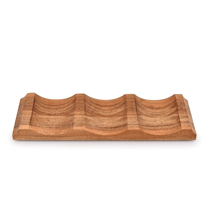 EDHAS Tabletop Wine Racks Acacia Wood Countertop Cabinet Wine Holder Wine Storage Shelf for Kitchen Bar, Pantry, Wine Cellar, Basement (12" X 4" X 1") - Image 2