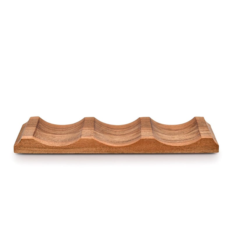 EDHAS Tabletop Wine Racks Acacia Wood Countertop Cabinet Wine Holder Wine Storage Shelf for Kitchen Bar, Pantry, Wine Cellar, Basement (12" X 4" X 1") - Image 1