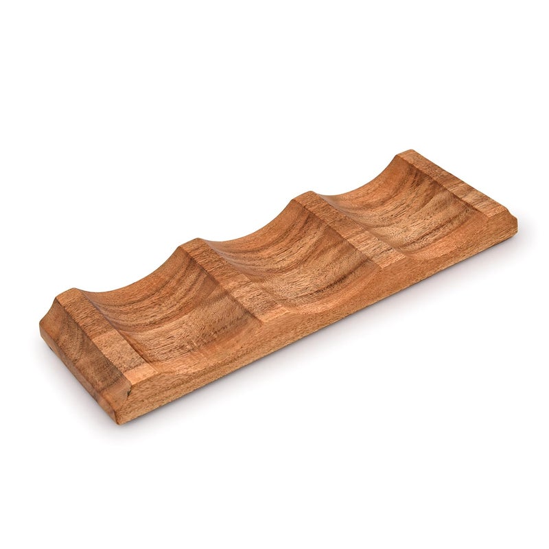 EDHAS Tabletop Wine Racks Acacia Wood Countertop Cabinet Wine Holder Wine Storage Shelf for Kitchen Bar, Pantry, Wine Cellar, Basement (12" X 4" X 1") - Image 3