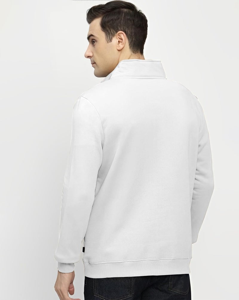 AUSK Mens Sweatshirt with Neck Zipper || Full Sleeve Polo Collar Jacket for Winter wear Fleece Fabric Sweatshirt for Man - Image 3