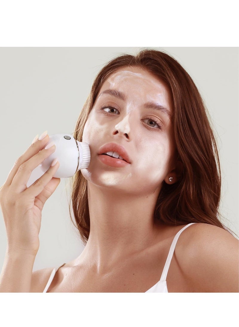 Captaintech Vibrating Facial Cleansing Brush,Sonic Vibration with 3 Intensity Levels, for Deep Cleansing and Exfoliation, Waterproof, Smart Timer, With 3 Brushing Heads, Wireless Rechargeable - Image 4
