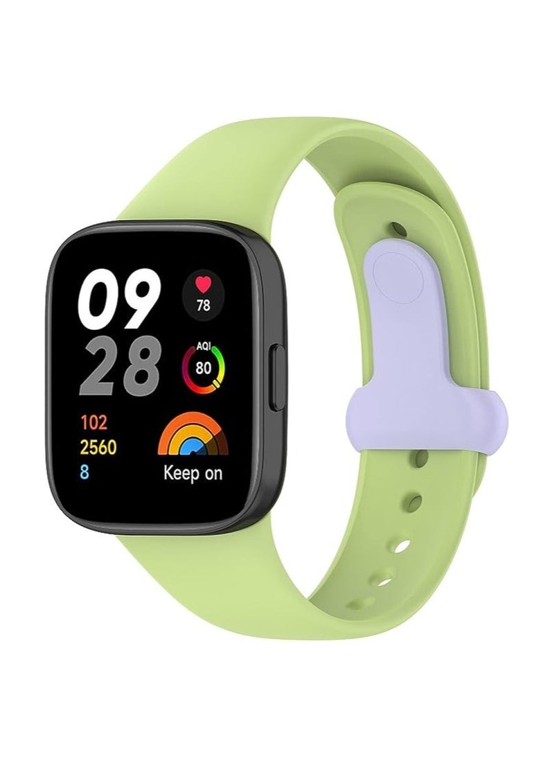 Strap for Xiaomi Redmi Watch 3 Strap, Silicone Watch Strap Buckles Sport Silicone Watch Band,Bracelet Replacement Wristband Wrist Strap (Lime Green) - Image 2