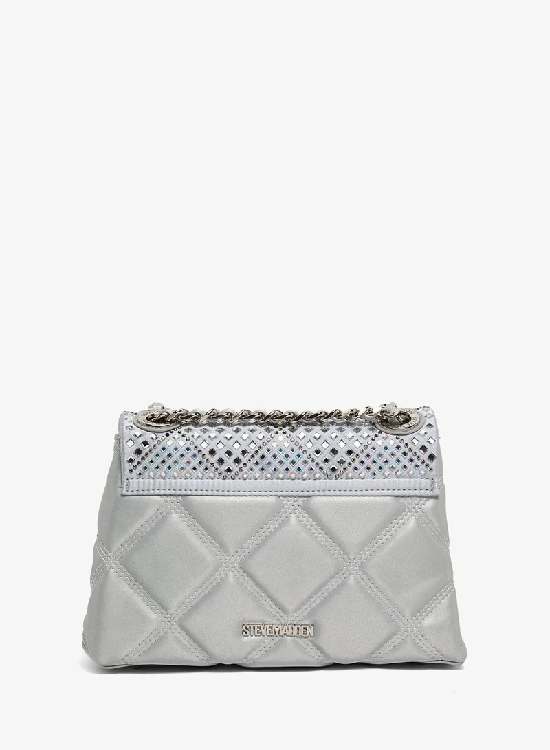 STEVE MADDEN Steve madden badalind women's silver satchel bag