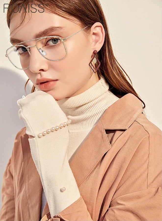 roaiss Blue Light Blocking Glasses Blue Light Filter Computer Reading Gaming TV Phones Square Eyeglasses Fashion Anti Eyestrain Headache Eyewear for Men Women Gold 54mm  - Image 2