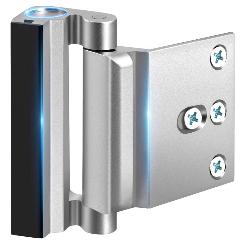 WINONLY Home Security Door Reinforcement Lock - Safety Child Proof Door Locks with 8 Screws for Inward Swinging Front Doors, Extra Add a Top Lock Inside Withstands 800 lbs Deadbolt Latch, Guard Bedroom Patio - Image 1