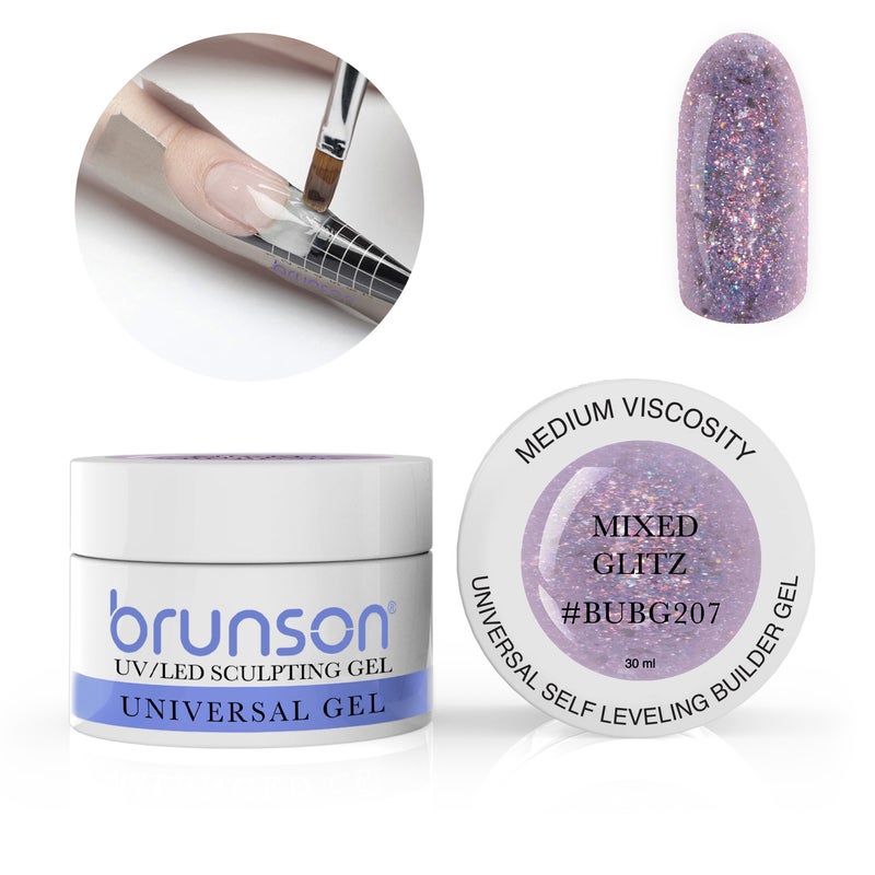 Brunson Builder Gel in Jar 30ml Professional Sculpting Builder Gel for Nail Extensions Overlays and 3D Nail Art UV LED Self Leveling Gel for Long Lasting High Gloss Nails