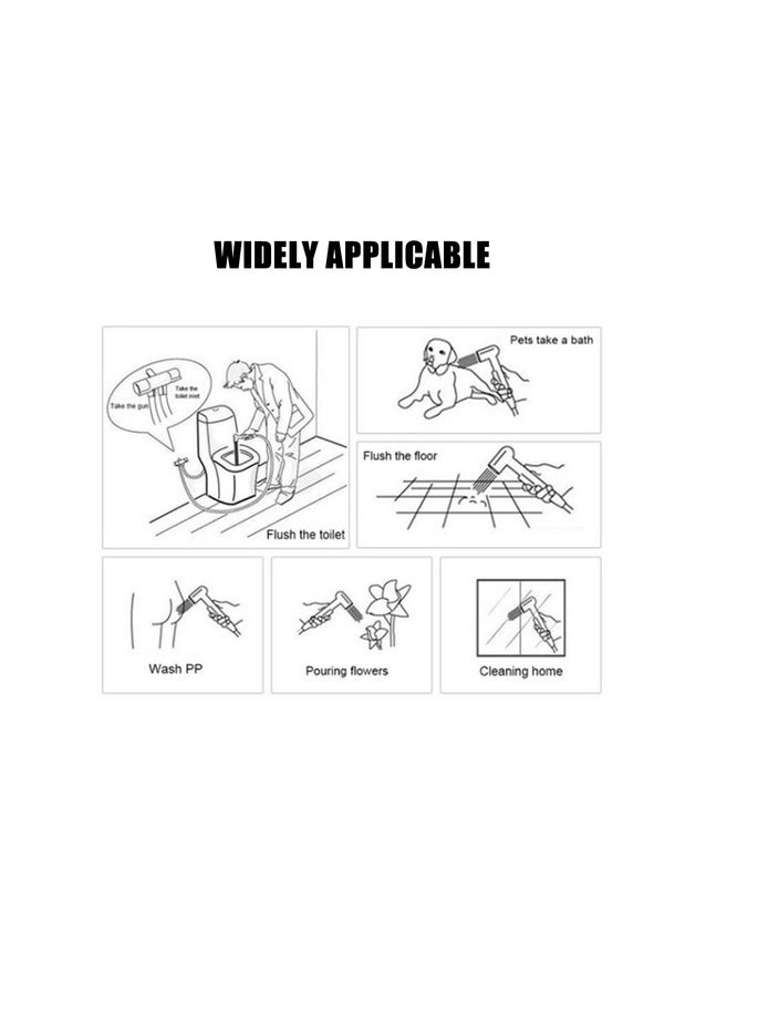بروماس بخاخ بيديت محمول شطاف قماش لحفاضات المرحاض، بخاخ مرحاض من الفولاذ المقاوم للصدأ المصقول، مجموعة رذاذ بيديت للحمام - Image 3
