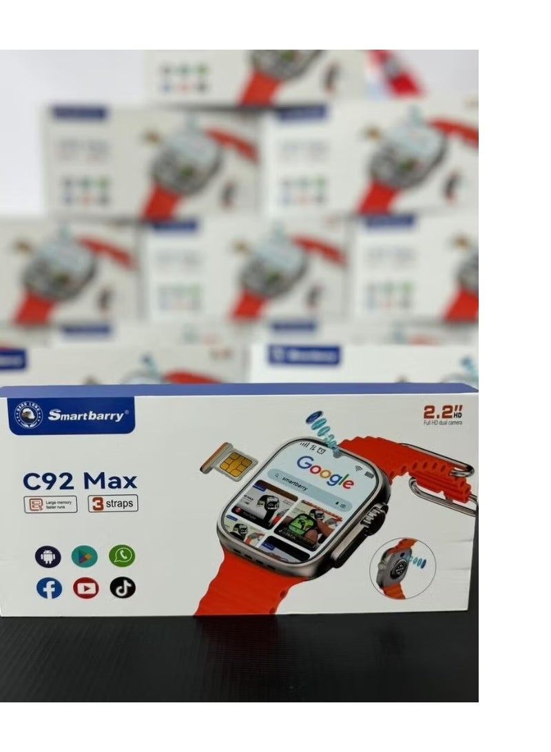 سمارت بيري Smartberry C92 Max – ساعة ذكية تعمل بنظام أندرويد 4G LTE مع دعم شريحة SIM وشاشة تعمل باللمس - Image 1