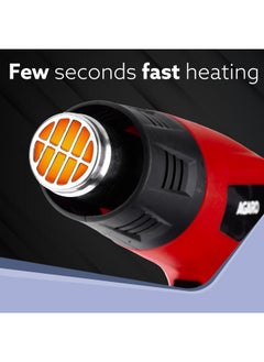 AGARO AGARO 2000W Heat Gun HG2120, Dual Temperature and Air Flow Control with 4 Nozzle Attachments, Hot Air Gun Heating helps in Shrink Wrapping, Paint Removal, Wire Shrinking, Crafting  - Image 4