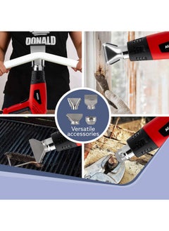AGARO AGARO 2000W Heat Gun HG2120, Dual Temperature and Air Flow Control with 4 Nozzle Attachments, Hot Air Gun Heating helps in Shrink Wrapping, Paint Removal, Wire Shrinking, Crafting  - Image 3