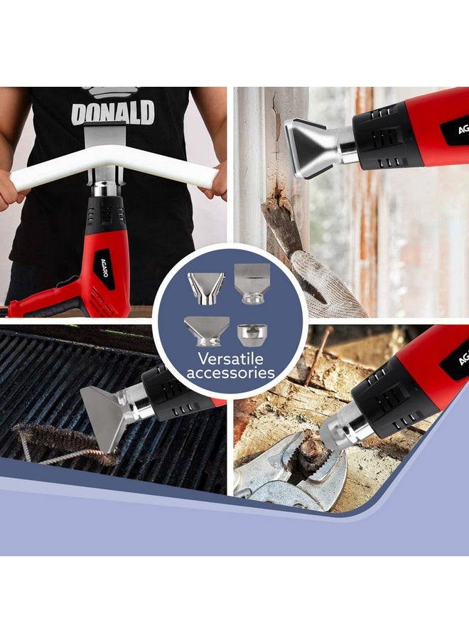 AGARO - AGARO 2000W Heat Gun HG2120, Dual Temperature and Air Flow Control with 4 Nozzle Attachments, Hot Air Gun Heating helps in Shrink Wrapping, Paint Removal, Wire Shrinking, Crafting - Image 1