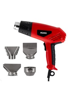 AGARO AGARO 2000W Heat Gun HG2120, Dual Temperature and Air Flow Control with 4 Nozzle Attachments, Hot Air Gun Heating helps in Shrink Wrapping, Paint Removal, Wire Shrinking, Crafting  - Image 1