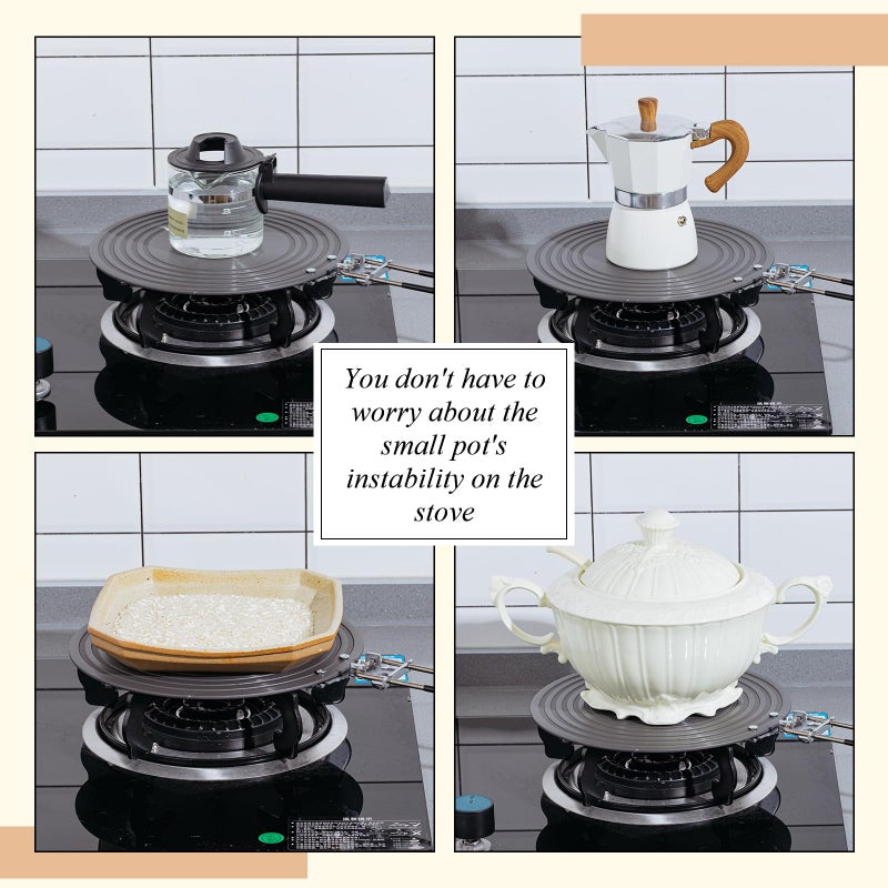 Tujoe 2 Pcs Simmer Plate for Gas Stove 11 Inches and 9.5 Inches Fast Defrosting Tray Round Stove Diffuser Heat Conduction Plate with Anti Scalding Handle for Electric Pot Cookware Protection - Image 5