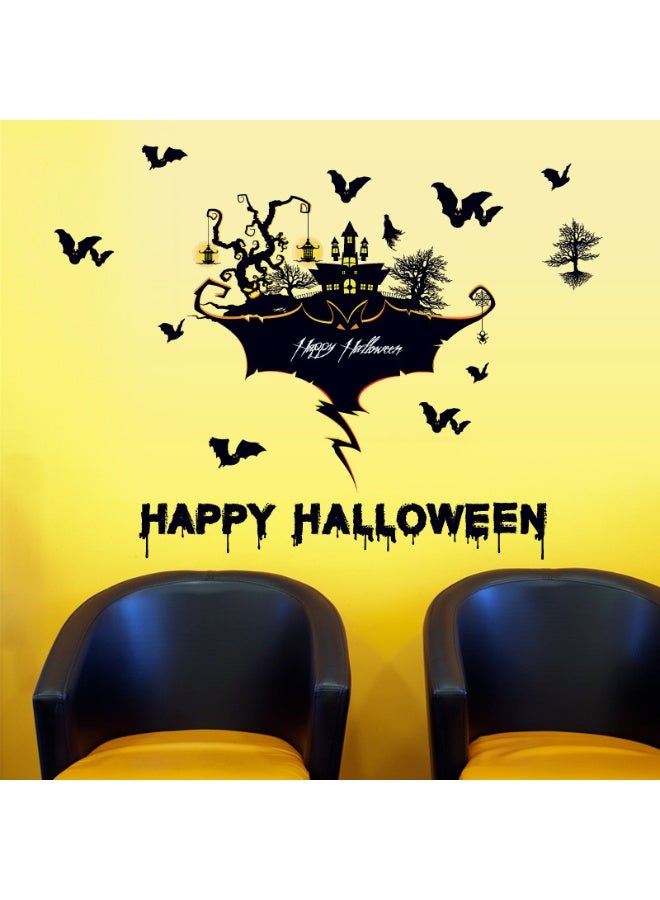 NIBEMINENT Halloween Wall Stickers - Pumpkin, Spider, and Ghost Window Decals