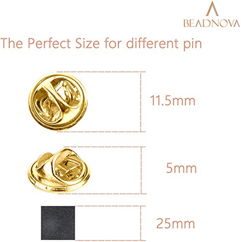 BEADNOVA 50PCS Butterfly Clutch Metal Pin Backs Pin Backings for Lapel Pinbacks Pinbacking Clips (Gold, 50 pcs) - Image 2