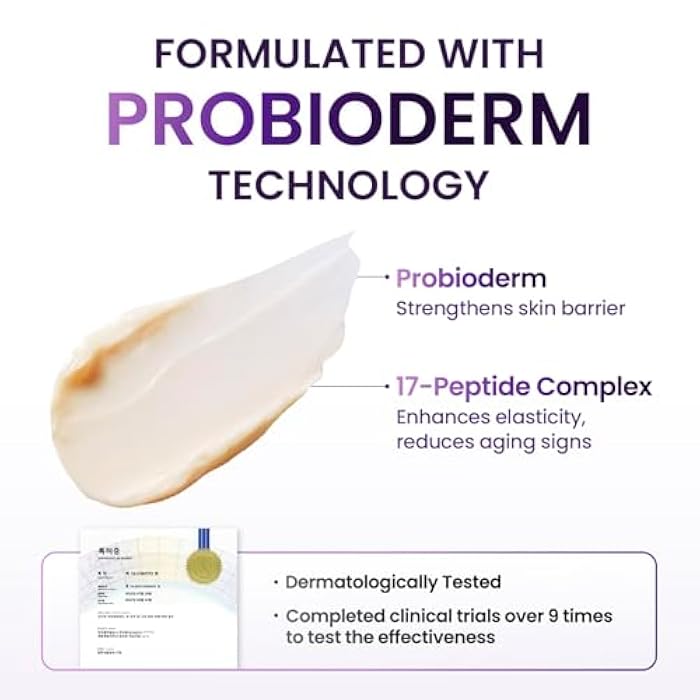 BIOHEAL BOH كريم BIOHEAL BOH Probioderm لرفع الوجه 3D 1.7 أونصة سائلة | كريم ليلي مرطب متقدم مضاد للشيخوخة بالبروبيوتيك الكوري مع مركب 17-ببتيد وProbioderm الحاصل على براءة اختراع للتجاعيد على الوجه والرقبة - Image 5