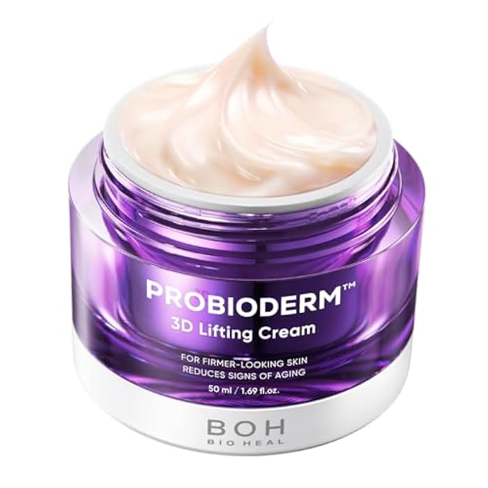 BIOHEAL BOH كريم BIOHEAL BOH Probioderm لرفع الوجه 3D 1.7 أونصة سائلة | كريم ليلي مرطب متقدم مضاد للشيخوخة بالبروبيوتيك الكوري مع مركب 17-ببتيد وProbioderm الحاصل على براءة اختراع للتجاعيد على الوجه والرقبة - Image 1