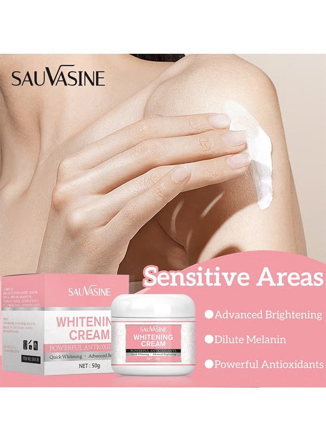 SAUVASINE - 50G Whitening And Brightening Cream, Advanced Skin Brighten Body Cream Moisturizing Anti Wrinkle And Firming Daily Skin Care Cream Body Quick Whitening Cream Rapid Skin Bleaching Cream - Image 1