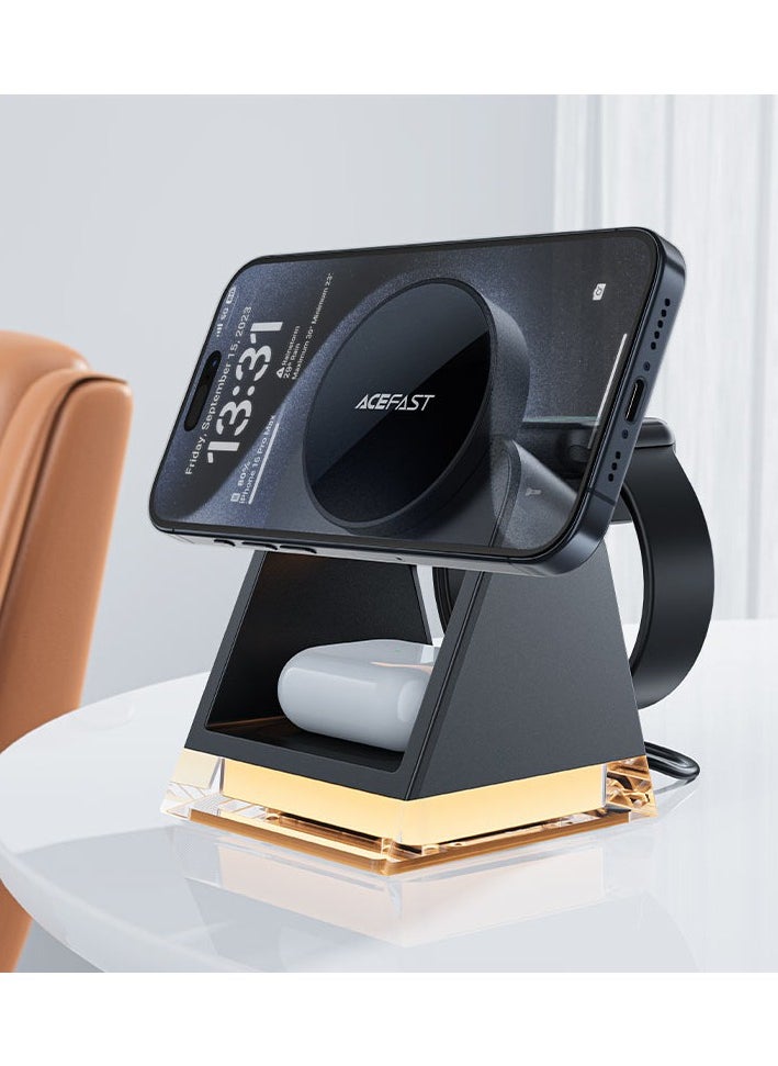 ACEFAST - ACEFAST ،(Fast Wireless Charger) Desktop Holder 3 in 1 Wireless Charging Station, Magnetic Charger Stand for Multiple Devices, for iPhone 16/15/14/13/12, Apple Watch 9/8/7/6/SE/5/4/3/2, AirPods 4/3/2/Pro - Image 1