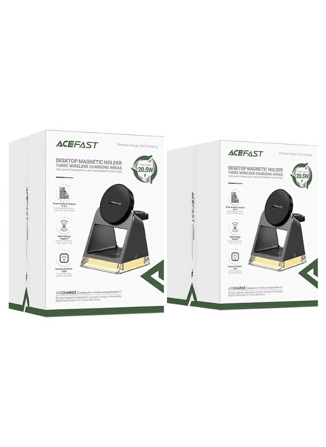 ACEFAST - ACEFAST ،(Wireless Charger) Desktop Holder 3 in 1 Wireless Charging Station, Magnetic Charger Stand for Multiple Devices, for iPhone 16/15/14/13/12, Apple Watch 9/8/7/6/SE/5/4/3/2, AirPods 4/3/2/Pro - Image 1