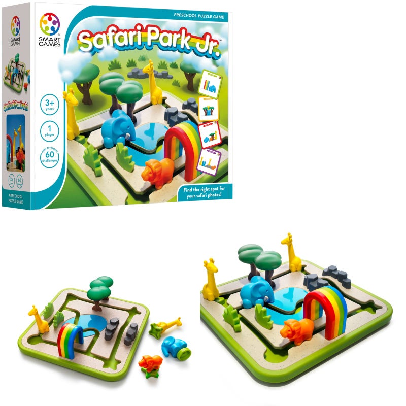 SmartGames Safari Park Jr. Preschool Puzzle Game with 60 Challenges for Ages 3 and Up - Image 1