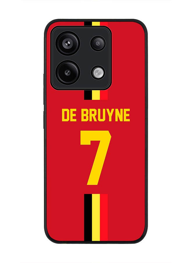 Stylizedd Rugged Black edge case for Poco X6 5G, Slim fit Cover - Football Team - Belgium, Player Name - De Bruyne - Image 1