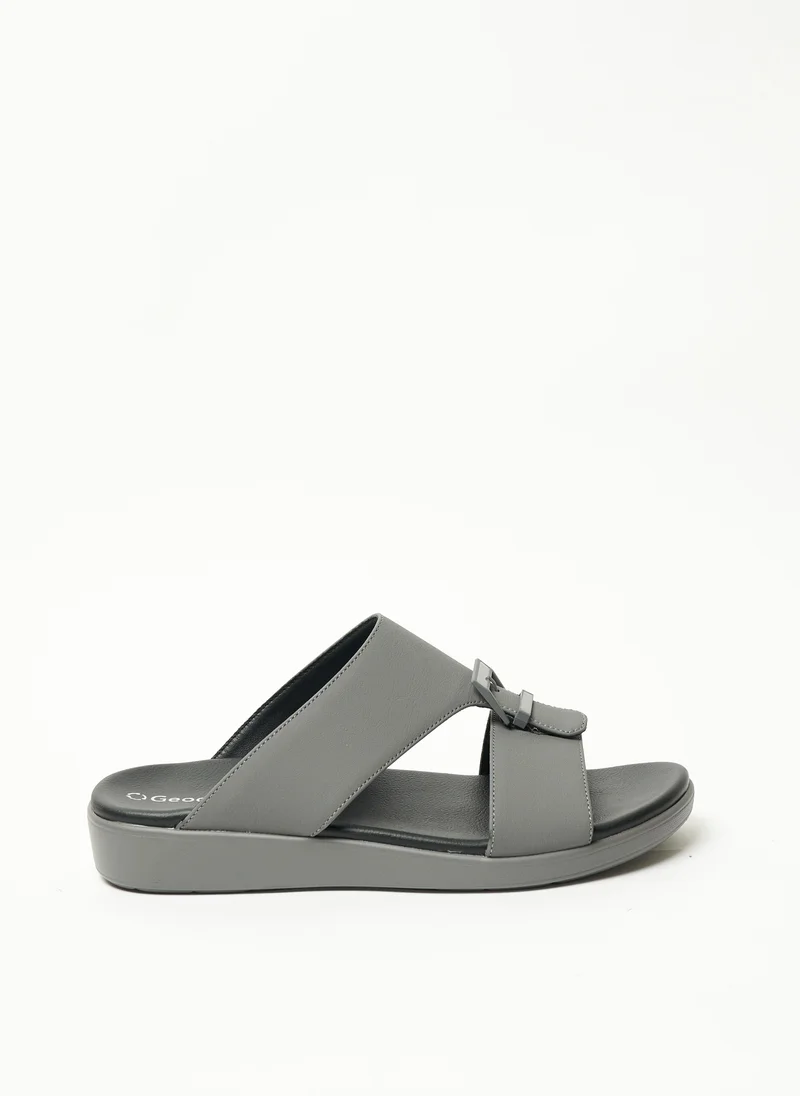 جيومني Geoomnii Mens Arabic Sandals Dark Grey