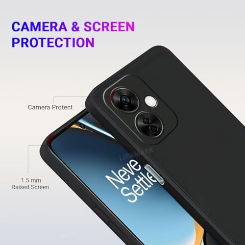 LIRAMARK Silicone Soft Back Cover Case for OnePlus Nord CE 3 Lite 5G (Black) - Image 3