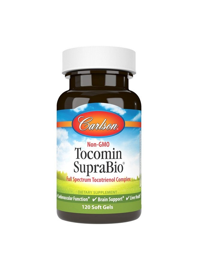 Carlson - Tocomin SupraBio, Full Spectrum Tocotrienol Complex, Non-GMO Tocotrienols, Alpha, Beta, Gamma, Delta, 120 Softgels - Image 1
