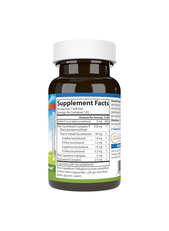 Carlson - Tocomin SupraBio, Full Spectrum Tocotrienol Complex, Non-GMO Tocotrienols, Alpha, Beta, Gamma, Delta, 120 Softgels - Image 2