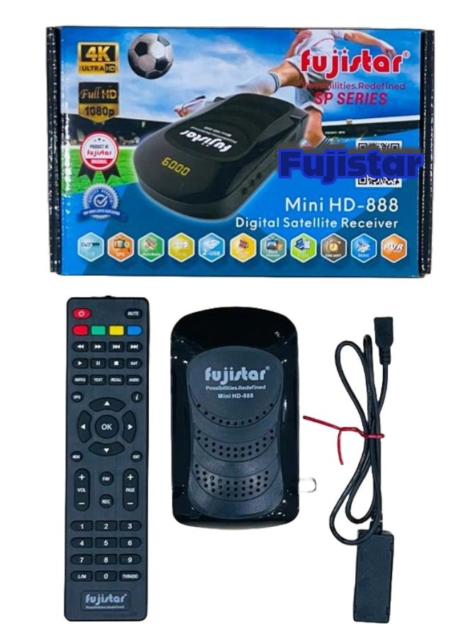 fujistar - Fujistar Digital satellite Receiver Dual Display UHD 4k Receiver Dual sensor 5000 Channels Mini HD-888-Blue Color - Image 1