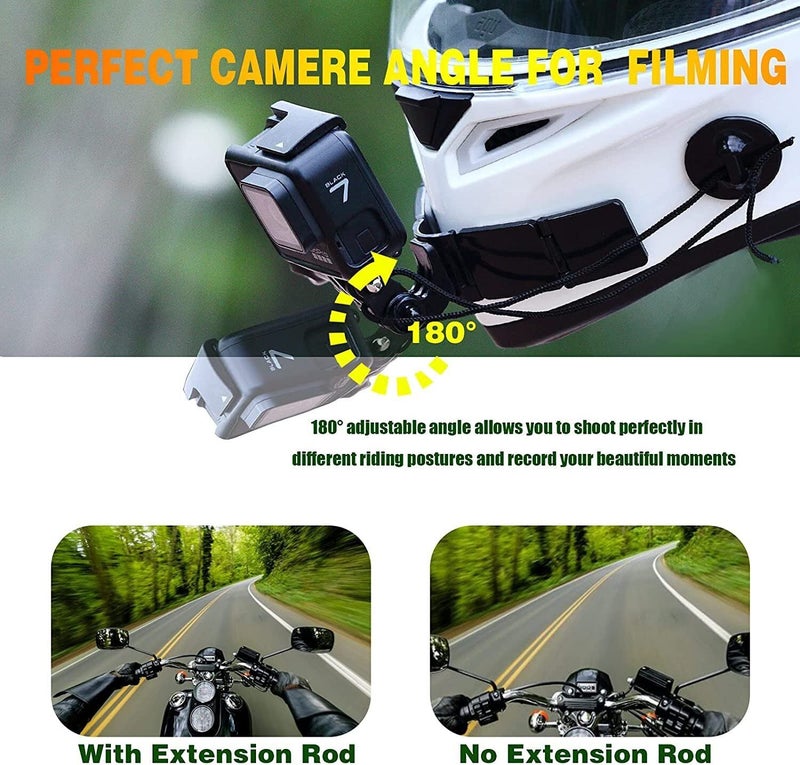 Adofys Full Face Motocross Helmet Chin Strap Mount Kit Compatible with GoPro, Sony Action Cam, Nikon, Garmin, Ricoh Action Cam, SJCAM - Image 2