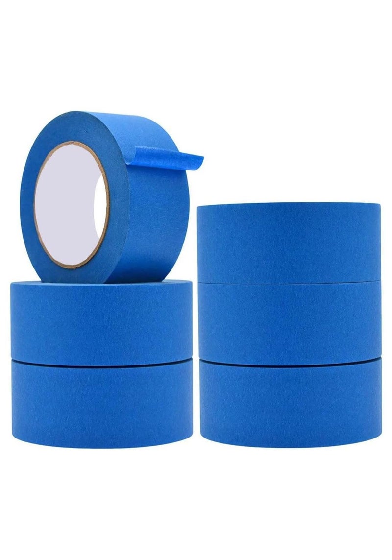 MARKQ Blue Painter’s Tape | 2" x 20 Yards Masking Tape for Painting, DIY Home Office School Stationery, Craft Decorating Tape [6 Rolls] - Image 1