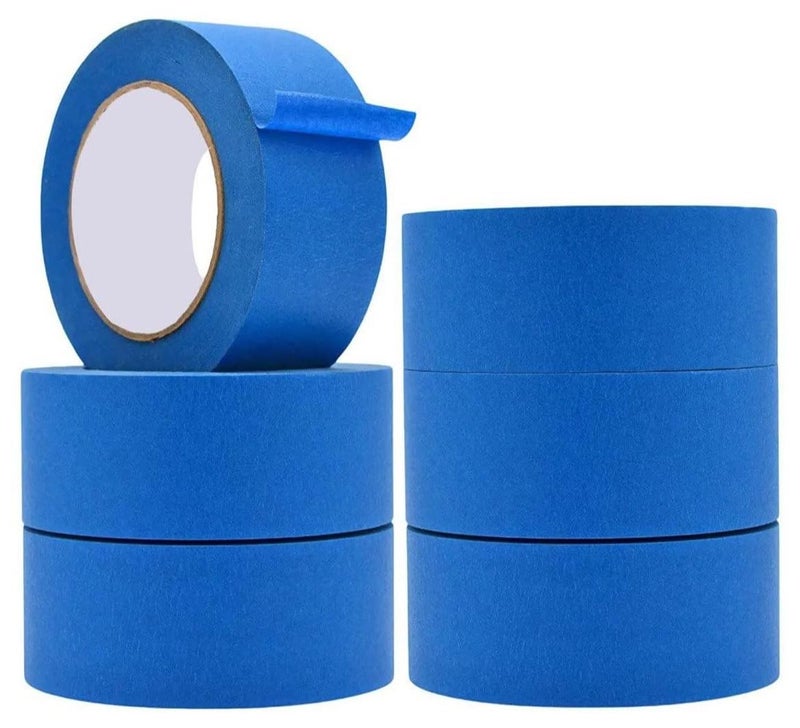 MARKQ Blue Painter’s Tape | 2" x 20 Yards Masking Tape for Painting, DIY Home Office School Stationery, Craft Decorating Tape [6 Rolls] - Image 1