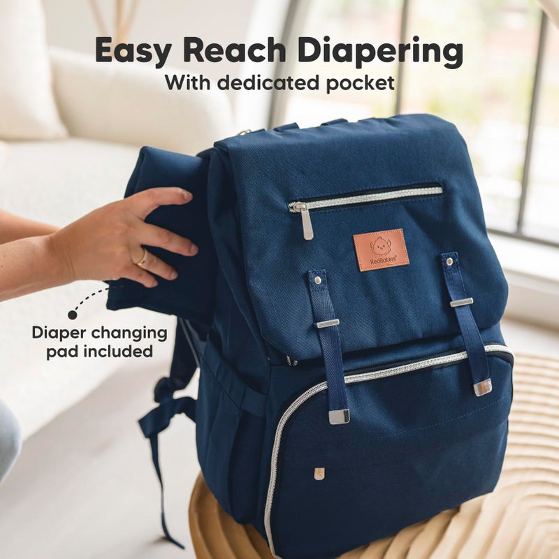 KeaBabies Baby Diaper Bag Backpack, Travel - Large Baby Bag for Mom and Dad, Waterproof, Multi-Function Girl Boy Diaper Backpack with Changing Pad, Durable Travel Essentials (Navy Blue) - Image 5