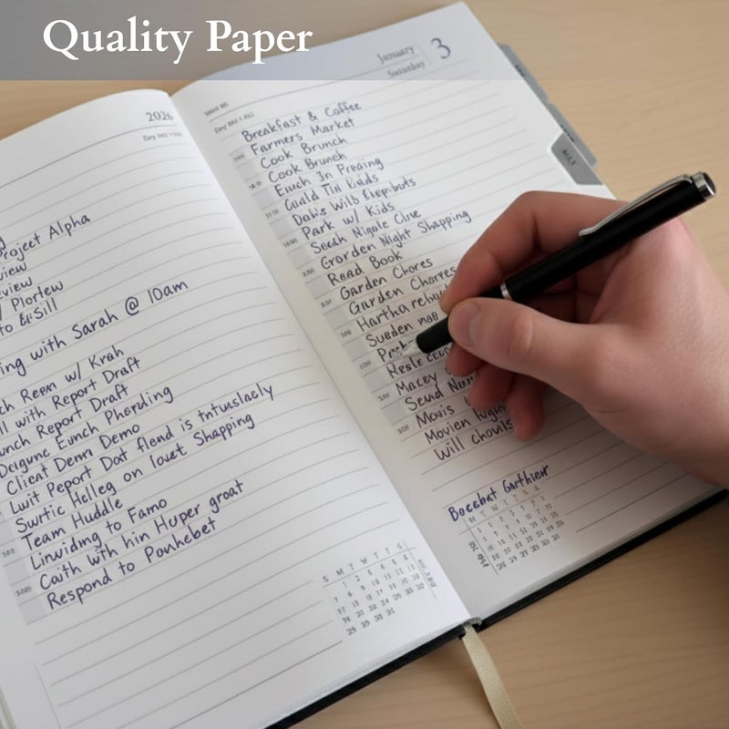 TULMAN 2026 Diary Hardcover Design Everyday Notebooks (22x14 cm), Best for Study Planner, Personal Journal, Business Planning & Stationery Lovers - creamy beige - Image 4