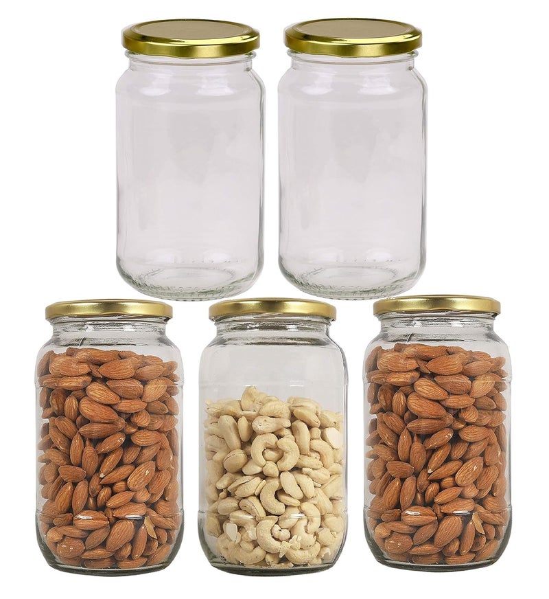 SHIV KRAFT SHIV KRAFT Round Shape Glass Jar and Container 1 KG with Rust Proof Air Tight Lid Set of 2  - Image 2