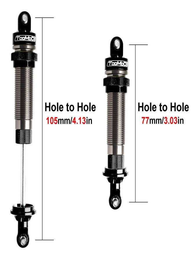 ممتص صدمات زيتي كبير القطر من TOOMOD بقطر 90 مم/105 مم لسيارات التحكم عن بعد بمقياس 1/10 من طراز Slash 2WD و 4WD 4x4 و Stampede و Rustler 4X4 VXL و Hoss و Bandit و Ford و Vorteks، قطع غيار للترقية والاستبدال (أسود) - Image 4