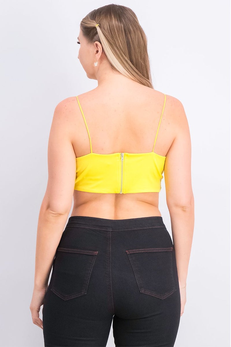 TOPSHOP Women Straight Across Sleeveless Crop Top, Yellow - Image 2