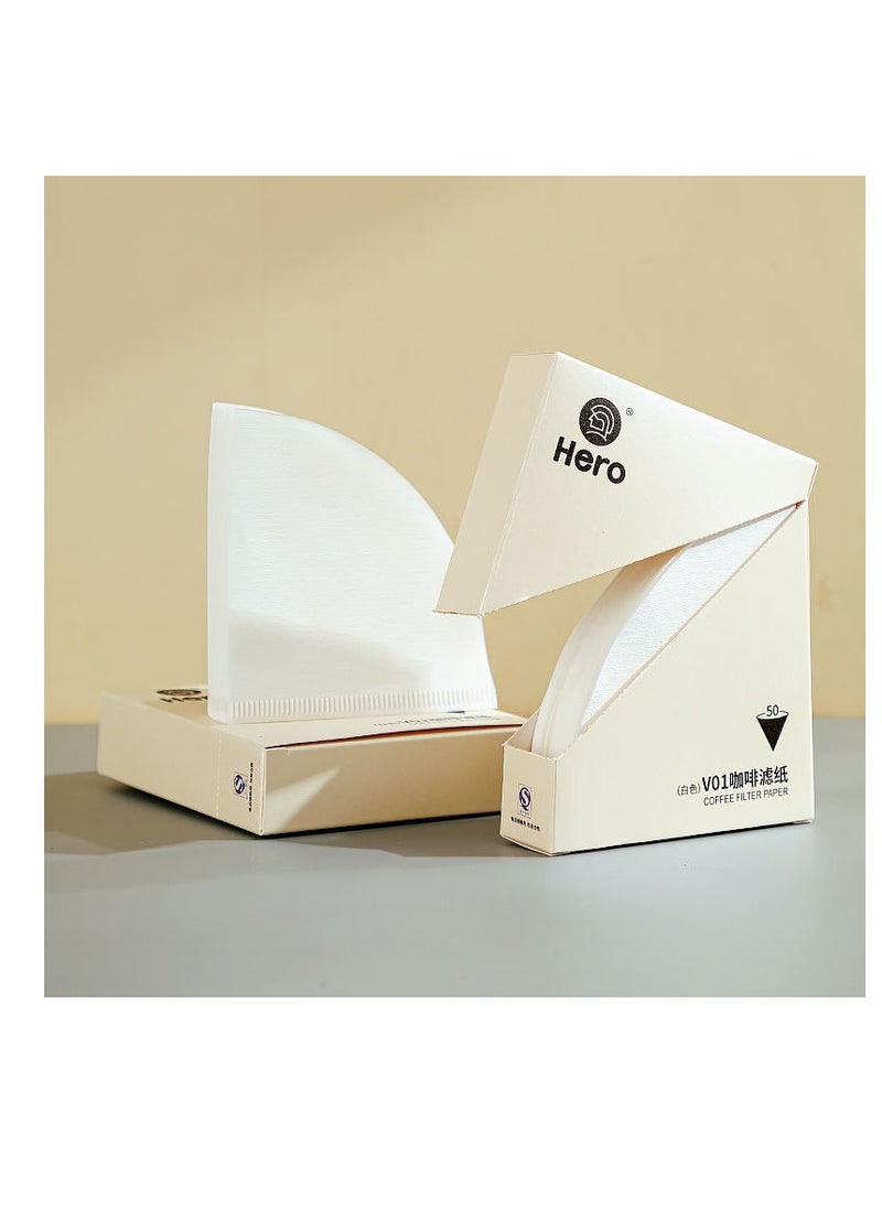 zeroHero V01 Coffee Filter Paper in White & Unbleached  V60 Model 100 Pieces , American Coffee Maker V-Shaped Filter ,Made of 100% Wood Pulp From Japan, 1-2 Cups ,Coffee Filter Paper Can be used in Home / Offices /Travel/Cafe .
