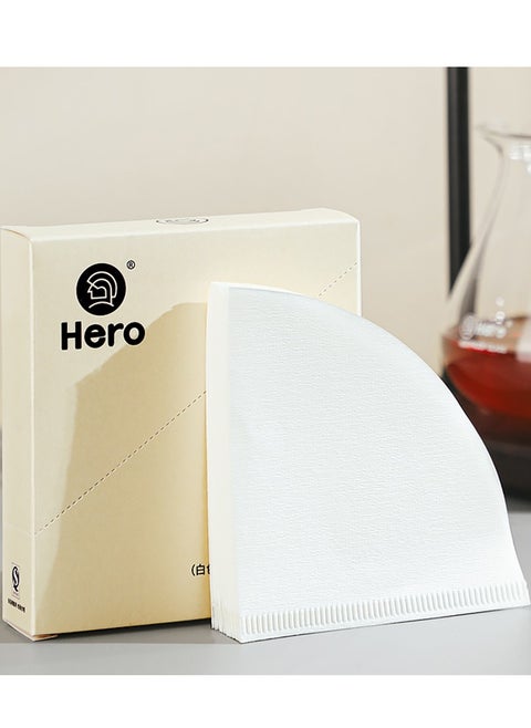 zeroHero V01 Coffee Filter Paper in White & Unbleached  V60 Model 100 Pieces , American Coffee Maker V-Shaped Filter ,Made of 100% Wood Pulp From Japan, 1-2 Cups ,Coffee Filter Paper Can be used in Home / Offices /Travel/Cafe .