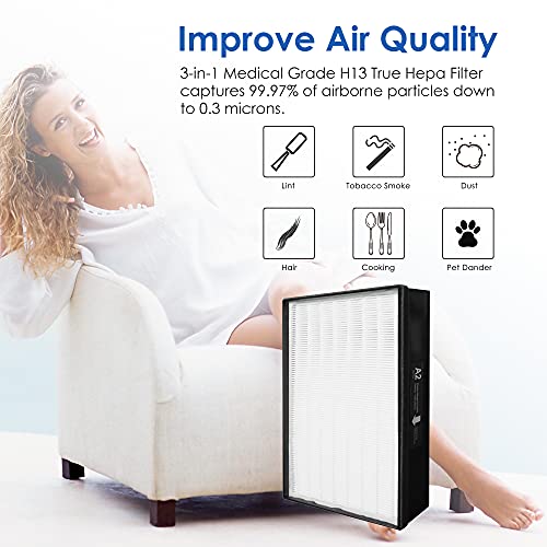 Flintar Type A2 Replacement Filter, Made in TAIWAN, Compatible with Filtrete Room Air Purifier FAP-C02-A2, FAP-C03-A2, FAP-T03-A2, FAP-SC02L, Part # 1150101, Filter A2, 1-Pack - Image 2