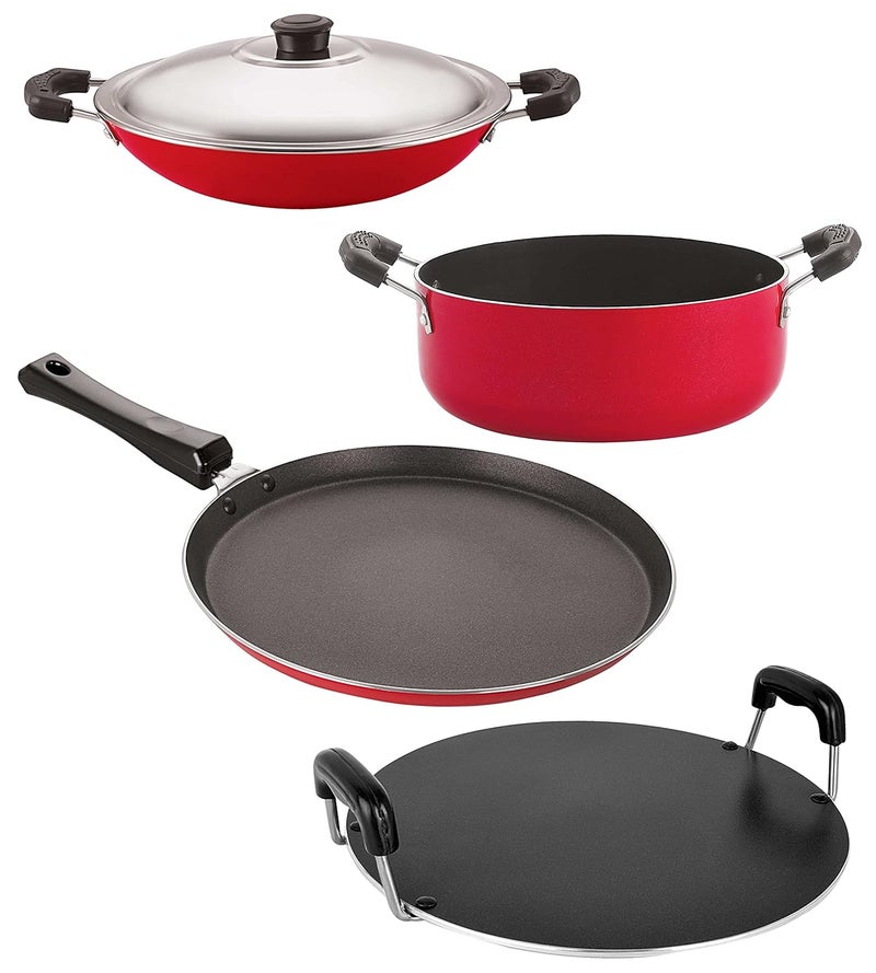 Nirlon Nirlon Non Stick Aluminium Cookware Set of 4 Pieces (FT11_AC_RT_CS24) - Image 1