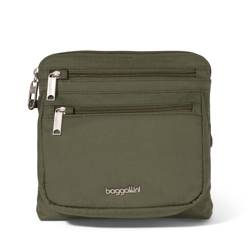 Baggallini Securtex Anti-Theft Crossbody 8.25"x8.25" Lightweight Travel Purse with RFID Card Slots Cut-Resistant Strap - Image 5