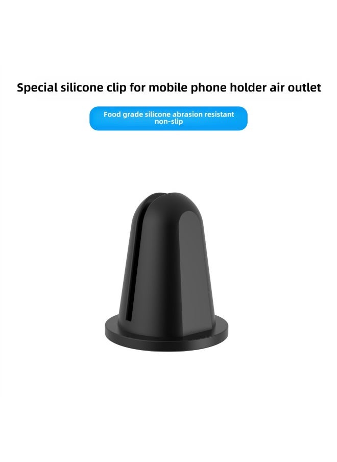 Car Mobile Phone Bracket Air Outlet Special Silicone Foot Silicone Clip Square Clip Stainless Steel Hardened Shrapnel-Color:Air Outlet Silicone Foot - Image 3