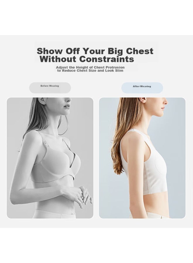 Bejirog Bejirog Chest Binder Bra, Minimizes Large Breasts, Ultra-flat Seamless, Shaping, Cosplay, Chest Wrap, For Women, Students, Summer Bra  - Image 4