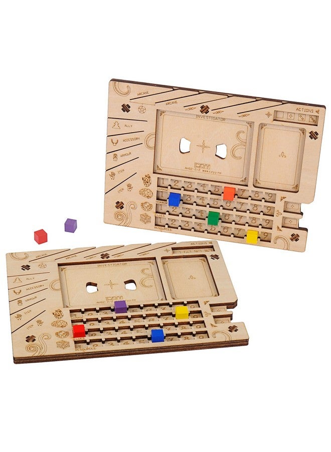 CZYY Investigator Dashboard Set of 2 Player Organization Board Wood Laser Cut Game Accessories for Arkham Horror LCG & Eldritch Horror - Image 1