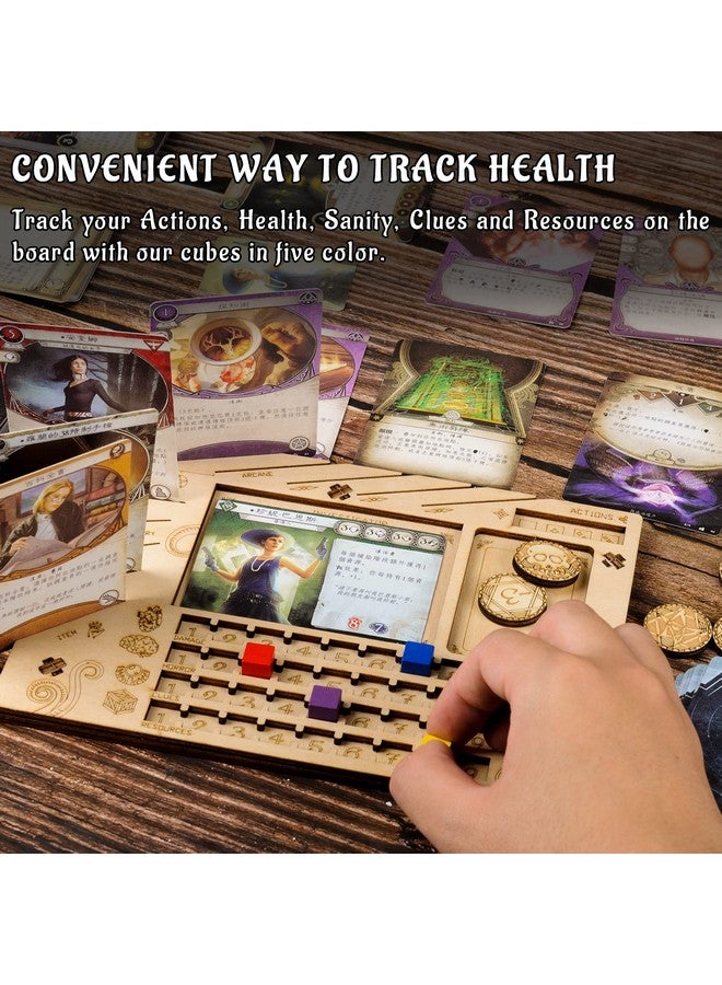 CZYY Investigator Dashboard Set of 2 Player Organization Board Wood Laser Cut Game Accessories for Arkham Horror LCG & Eldritch Horror - Image 4