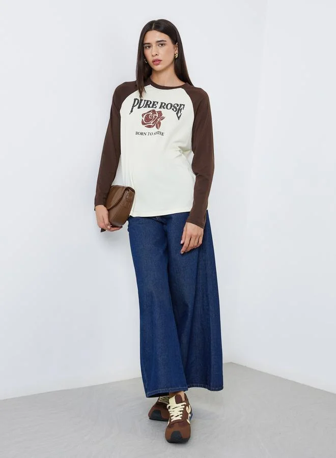 ستايلي تيشيرت سادة بنمط كتل الالوان