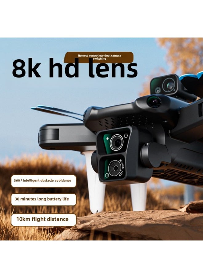 Generic - F14 Obstacle Avoidance GPS With Screen 8K Electric Tune Dual Camera Brushless Motor UAV Quadcopter Remote Control Aircraft-Color:Black Optical Flow-F14-Electrically Controlled Double Camera Brushless Motor Obstacle Avoidance-Specifications:Four Electric Package Storage Bag Remote Control Charging Display - Image 1
